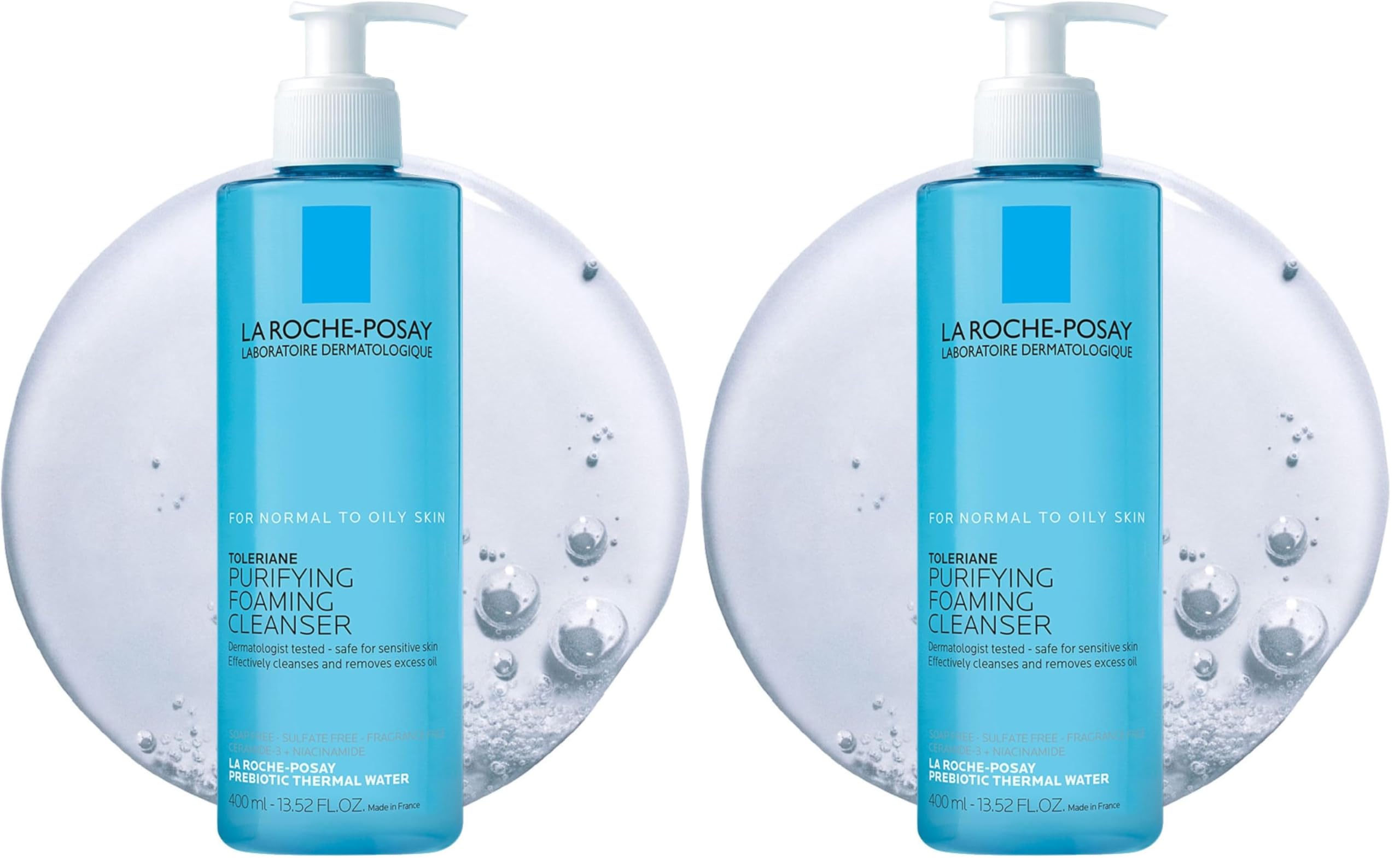 La Roche-Posay Toleriane Purifying Foaming Facial Cleanser, Oil Free Face Wash for Women & Men with Niacinamide + Ceramides, Pore Cleanser Safe For Sensitive Skin, Won’t Dry Out Skin, Soap Free