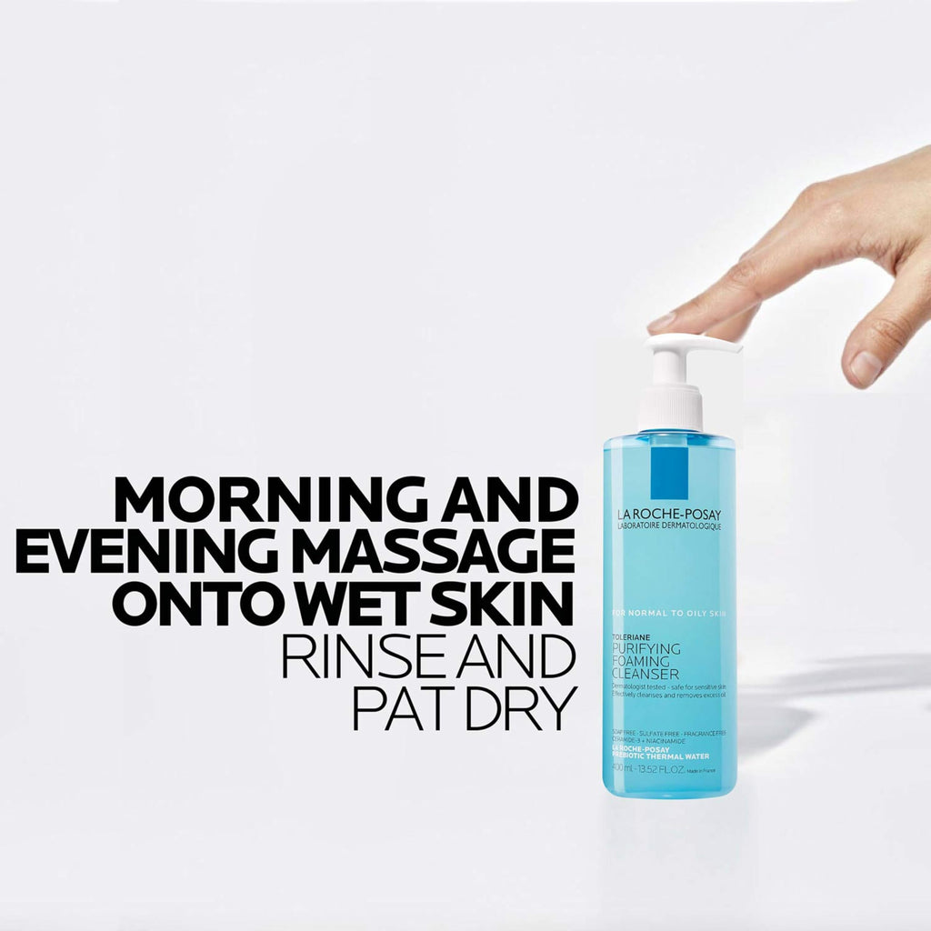 La Roche-Posay Toleriane Purifying Foaming Facial Cleanser, Oil Free Face Wash for Women & Men with Niacinamide + Ceramides, Pore Cleanser Safe For Sensitive Skin, Won’t Dry Out Skin, Soap Free